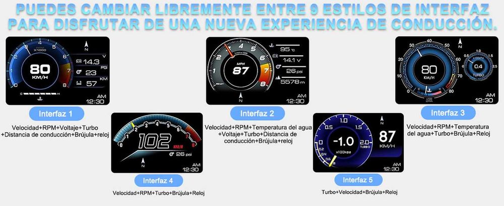 Display OBD2 Indicador GPS de sistema duplo