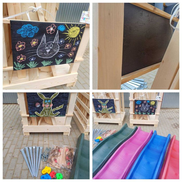 Plac zabaw "LENA" – domek, huśtawka, tablica kredowa DOSTAWA CAŁY KRAJ