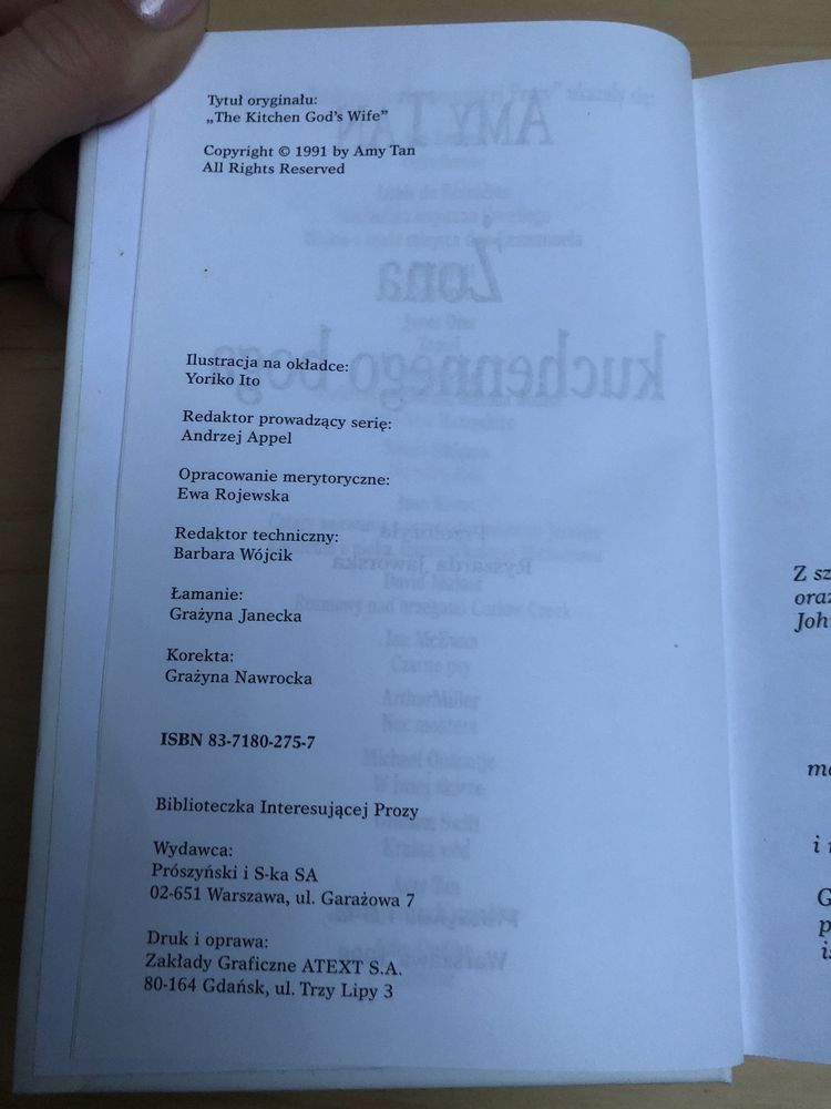 Żona kuchennego boga Amy Tan