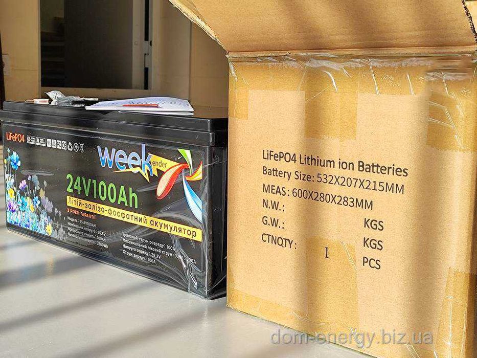 Гарантия 3 года Аккумулятор LiFePo4 100Ah 24В v Литий-железо-фосфатный