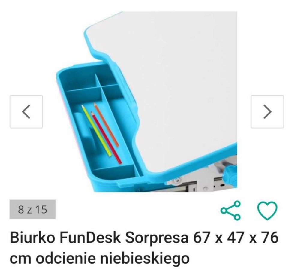 Biurko Cubby stół regulowana wysokość regulacja szkolny 67 x 47 x 76