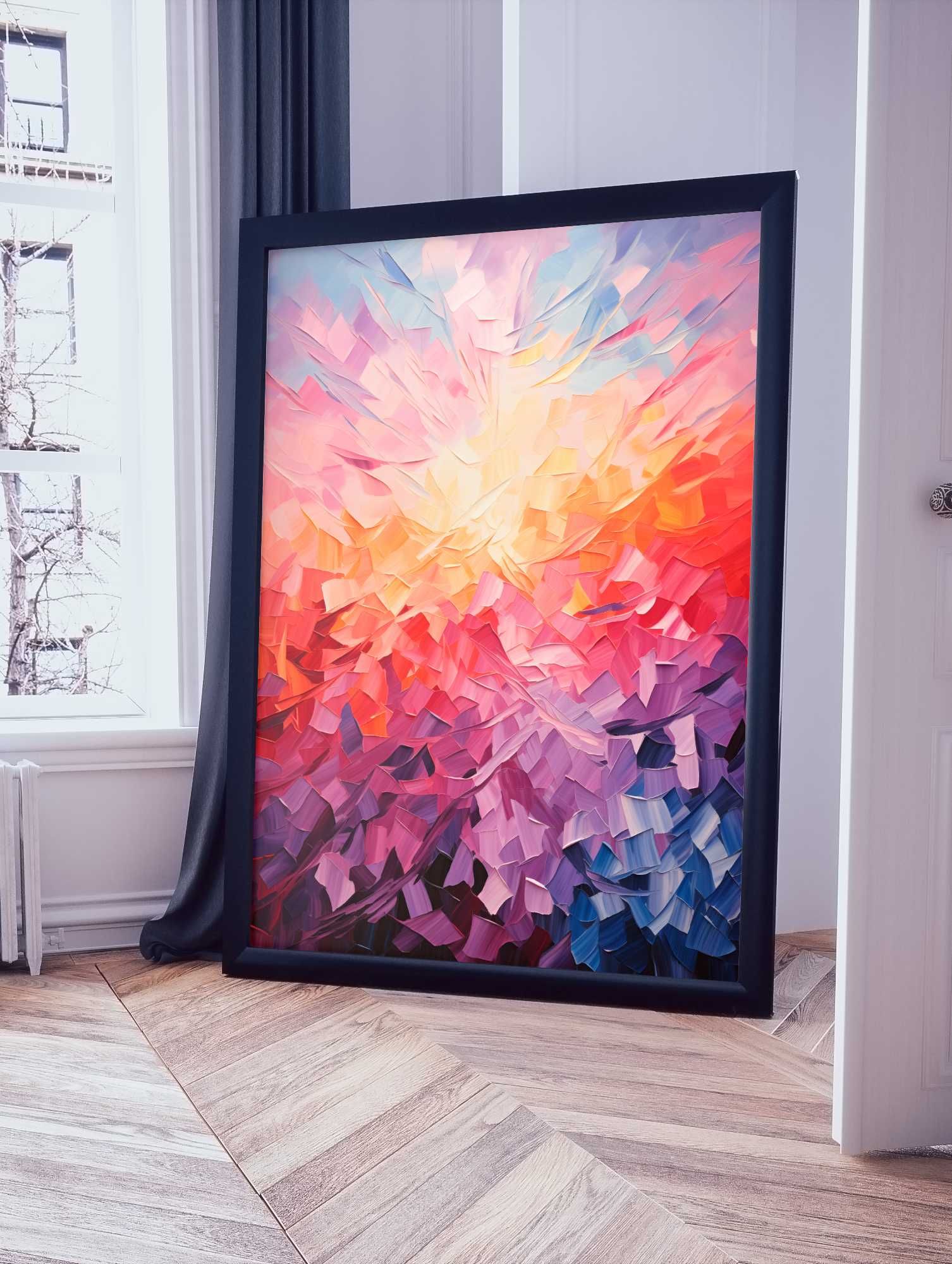 Plakat na Ścianę Obraz Abstrakcja Kolory Sztuka 50x70 cm Premium