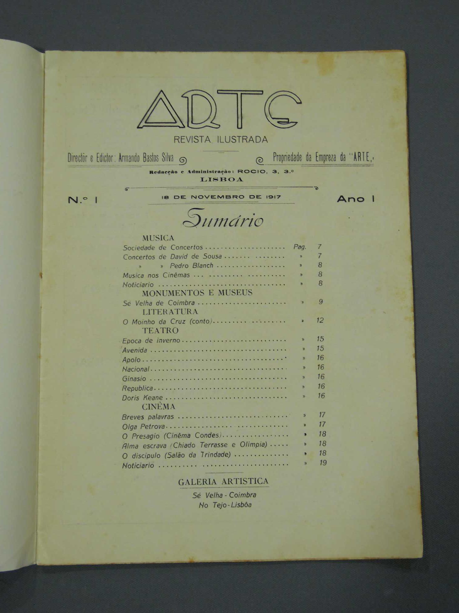 Revista Ilustrada Arte - Ano I, Nº 1 - 1917