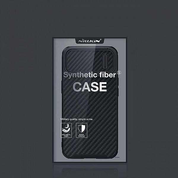 Nillkin Synthetic Fiber S Case etui iPhone 14 z osłoną na aparat czarn