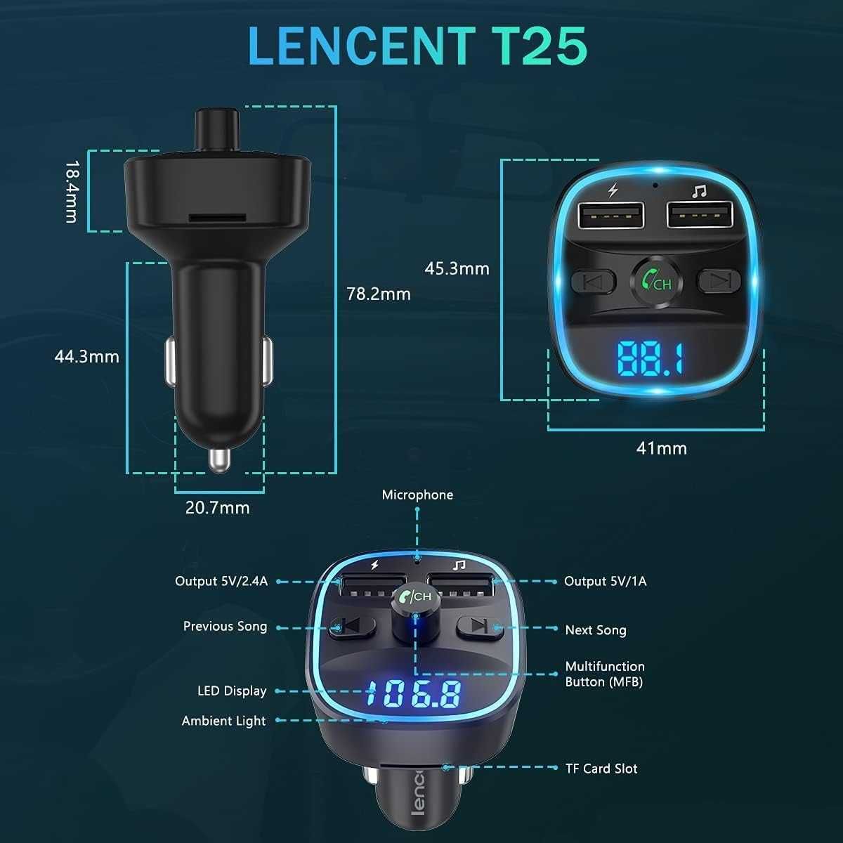 Transmiter samochodowy LENCENT t25