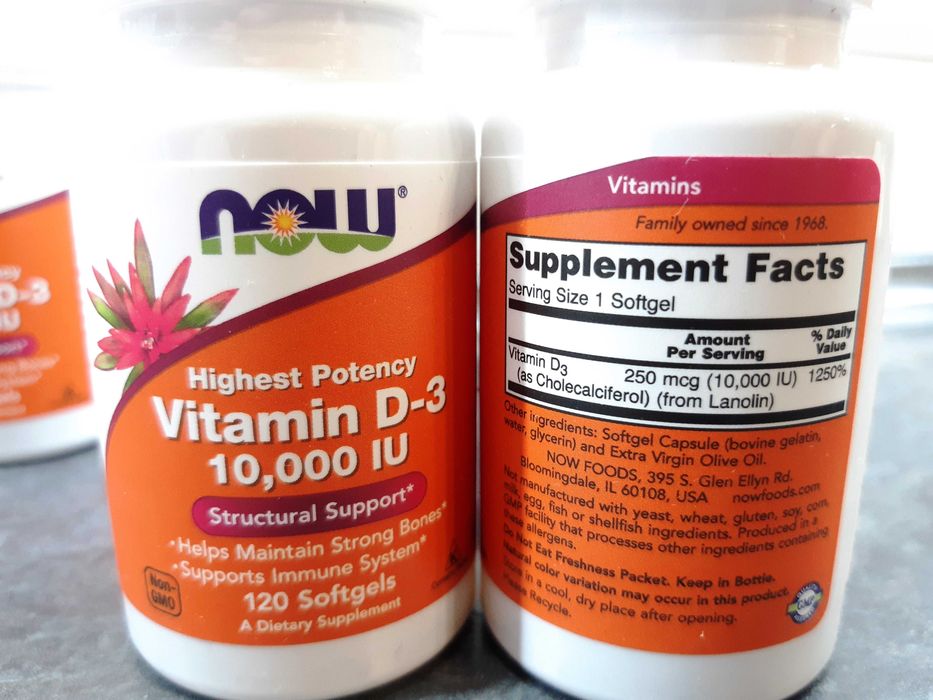 Now Foods, Vitamin D3 10000 МЕ (120 капс.), витамин D3, вітамін D3