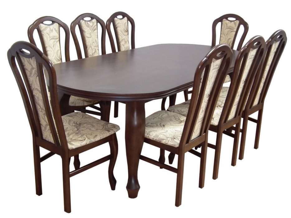 8 Krzeseł + Duży Stół (okleina naturalna) W Super Cenie Od Producenta!