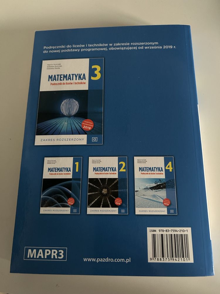 Matematyka 3 - podręcznik do liceów i techników - zakres rozszerzony