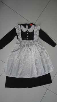Strój karnawałowy sukienka z fartuszkiem pokojówka roz. 110-116 cm