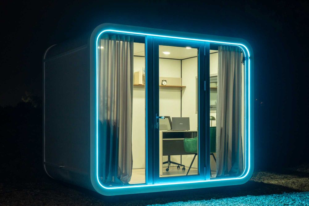 Mobilne biuro na kółkach, domek modułowy,kontenerowy, home office