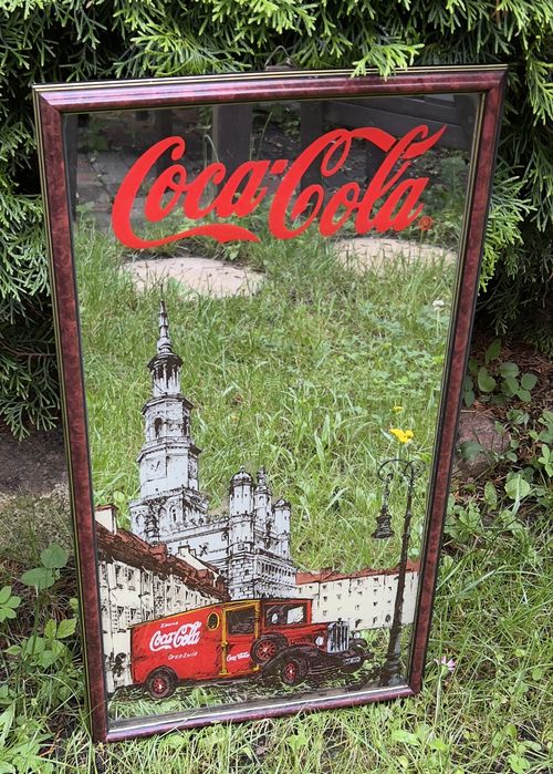 Unikatowe lustro Coca Cola z ratuszem Poznanskim
