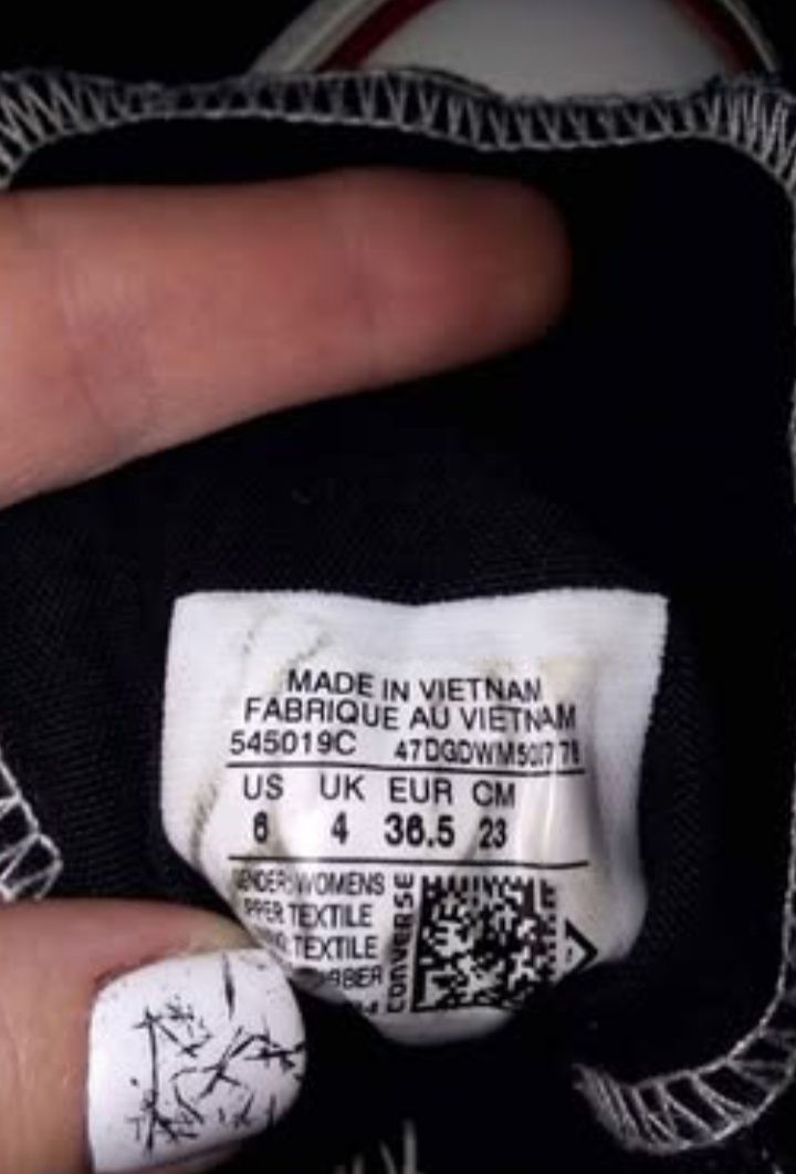 Długie trampki czarno-białe converse