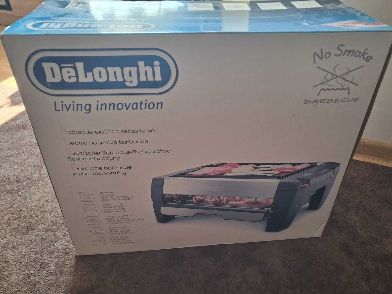 Grill elektryczny DeLonghi BQ100 2 ruszty niedymiący solidny 1600W