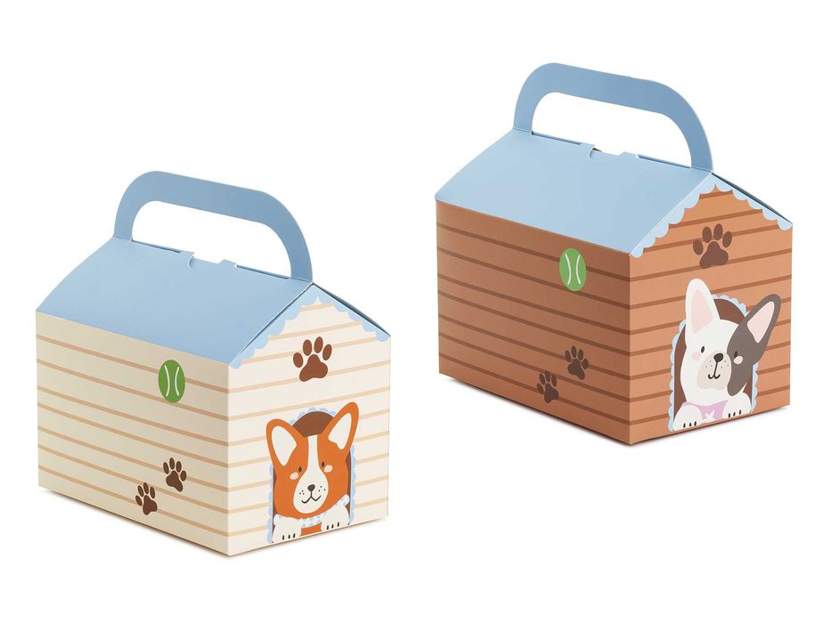 Pudełka ozdobne "BUDA" 15,5cm/10cm/16cm 1opak./6szt. pies pieski