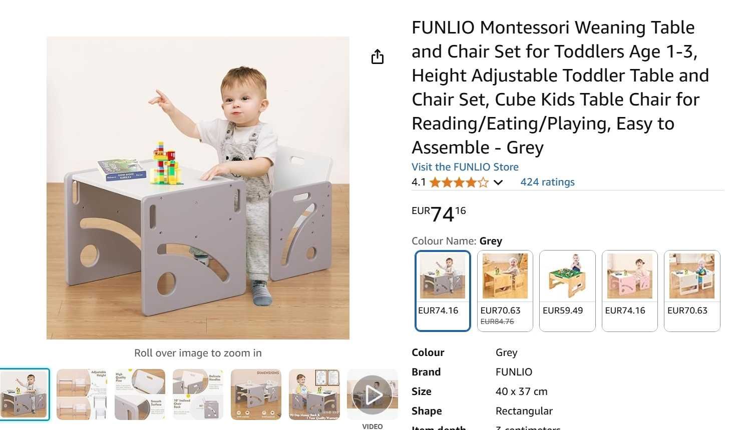 Conjunto Mesa e Cadeira Montessori FUNLIO – NOVO (Caixa Aberta)
