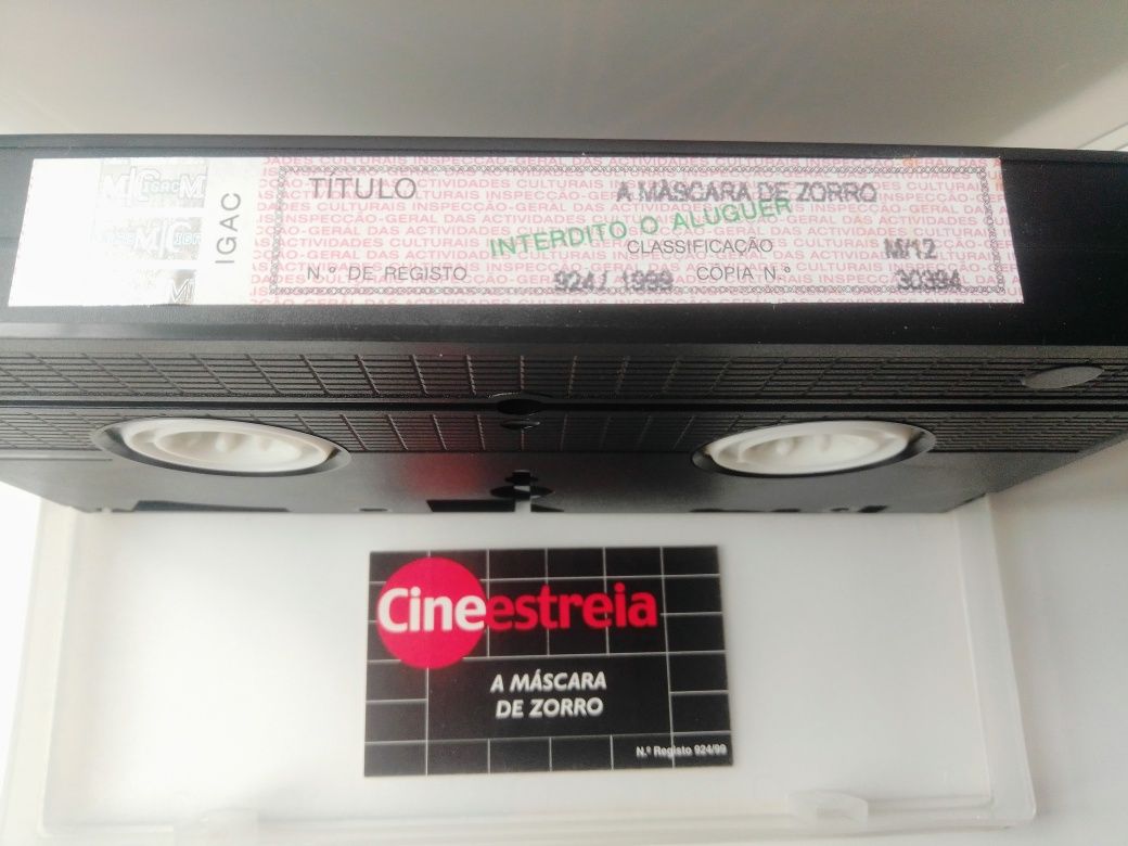 A máscara de Zorro cassete VHS 1999