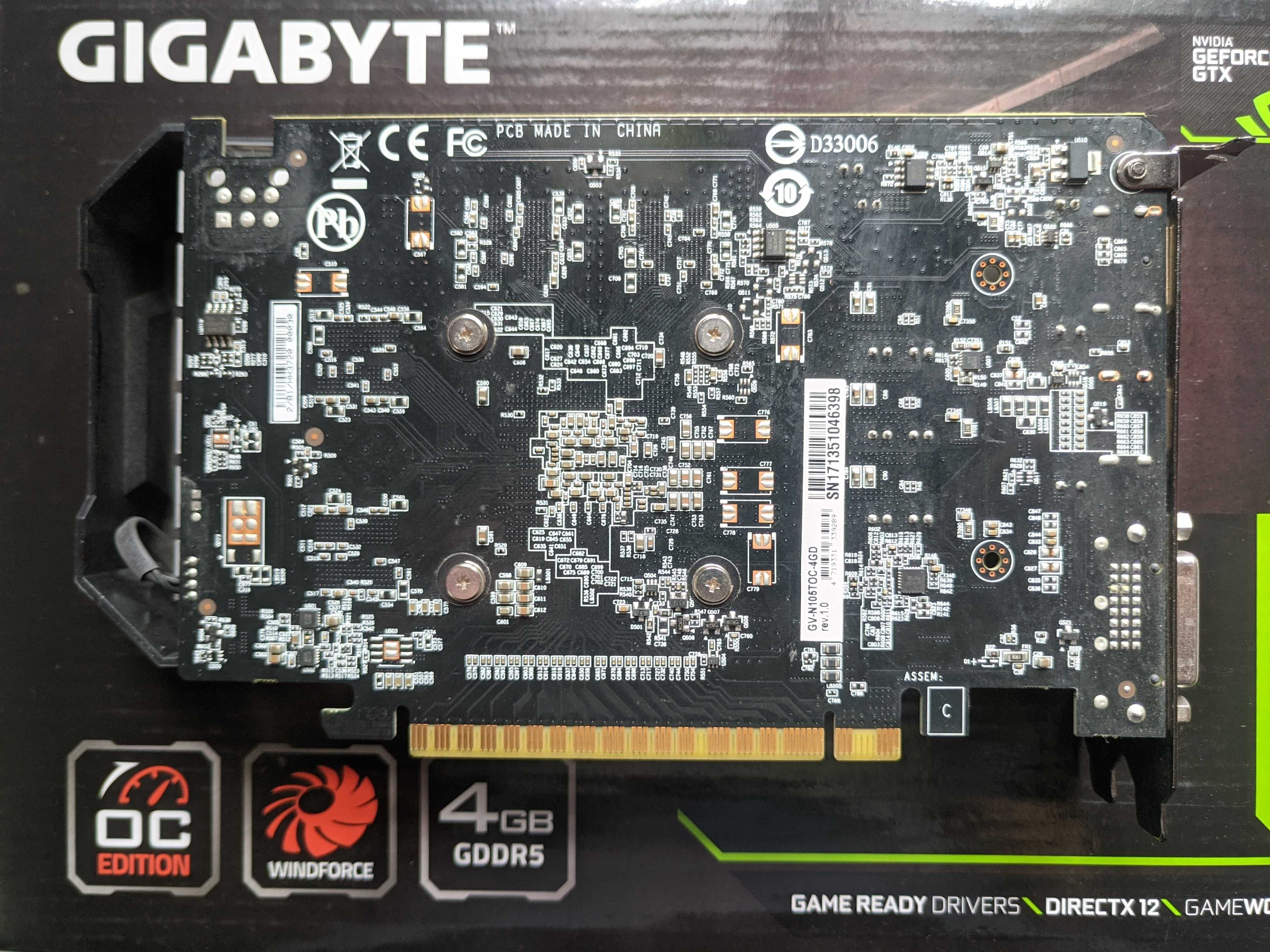 Видеокарта Gigabyte GeForce GTX 1050 Ti OC 4Gb GDDR5 комплект в идеале