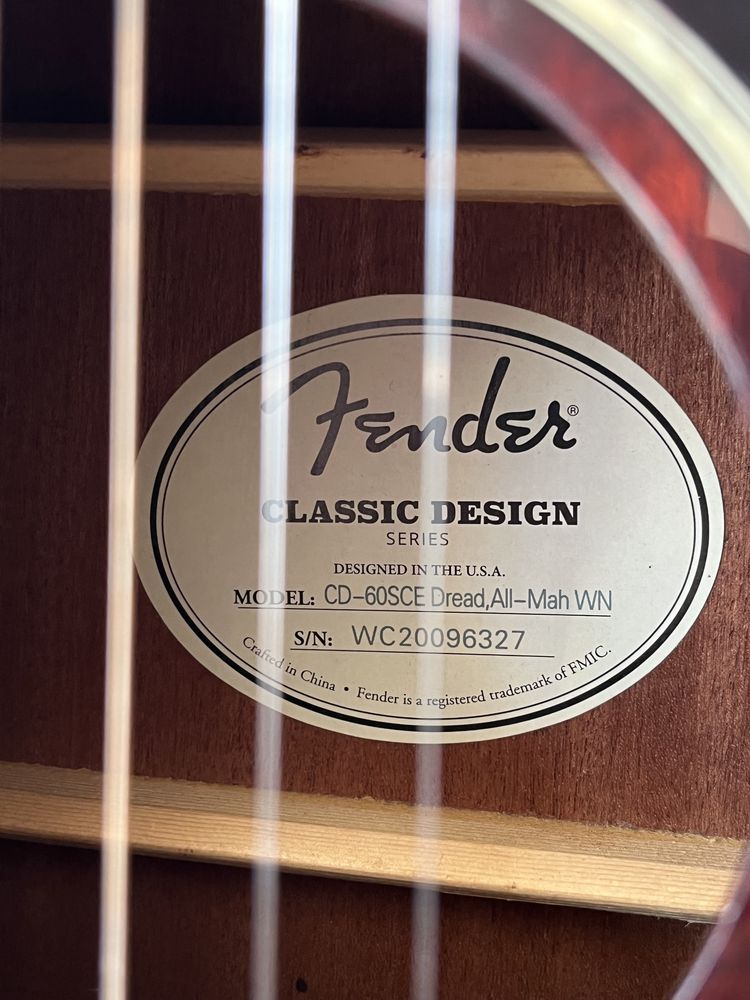 Guitarra acustica Fender CD 60S All-Mahogany +Estojo +Extras