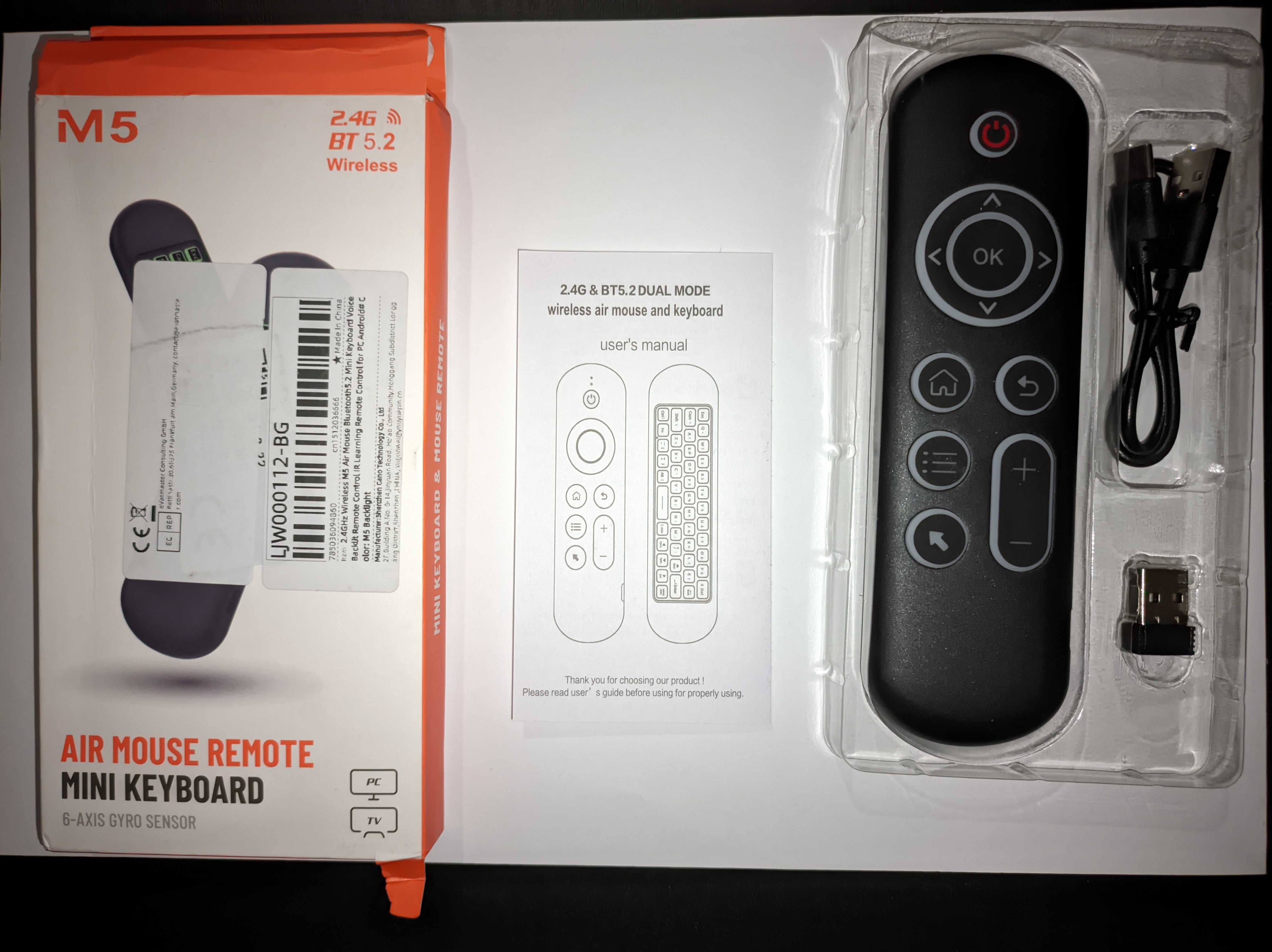 Air Mouse Kontroler do komputera, telewizora lub konsoli