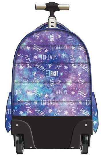 Plecak szkolny na kółkach, Kosmos, fioletowy, St.Right