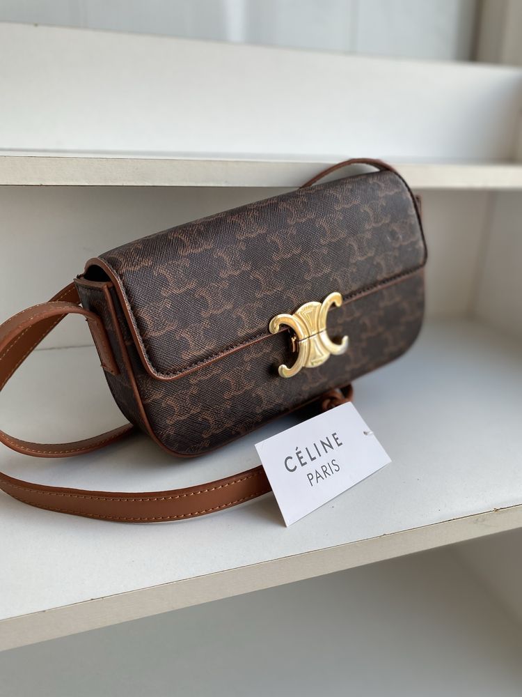 Сумочка Багет шоколадного кольору Céline