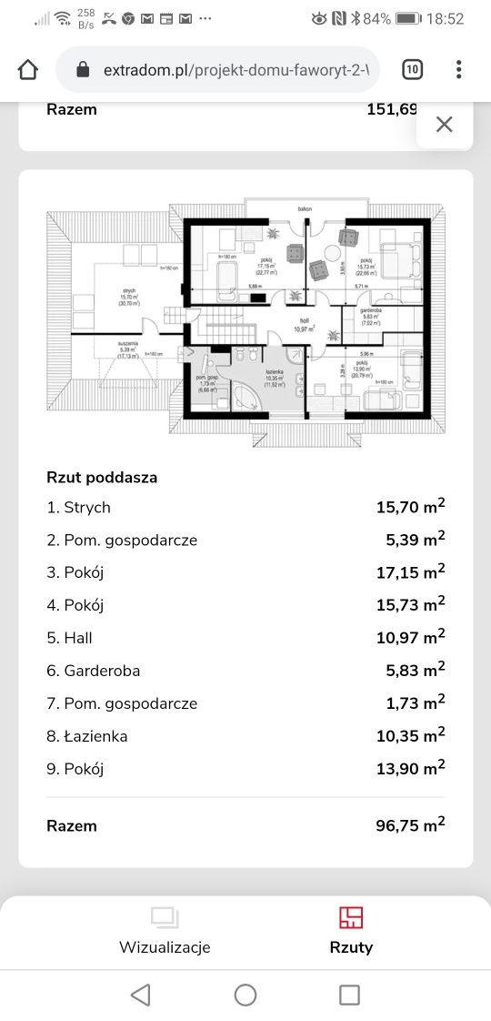 Nowy projekt domu Faworyt2 188m2 pracowni mgprojekt z dodatkami.