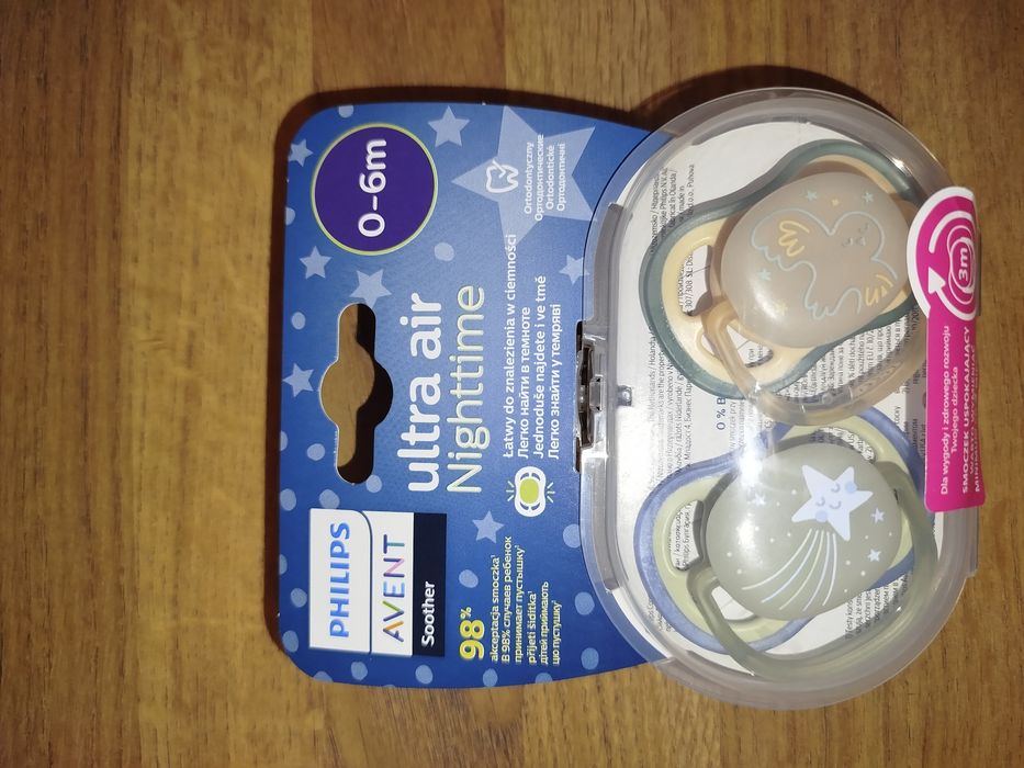 Smoczki Philips Avent Ultra Air Nighttime + Buddy Bear Lovi, Nowe