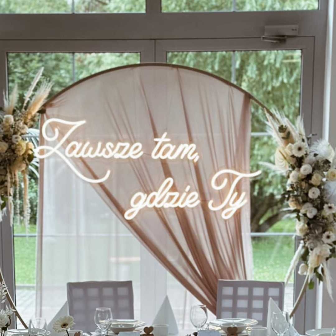 Miłość napis led ledon na wesele neon