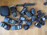 Nikon D90 body, спалахи,  об'єктиви