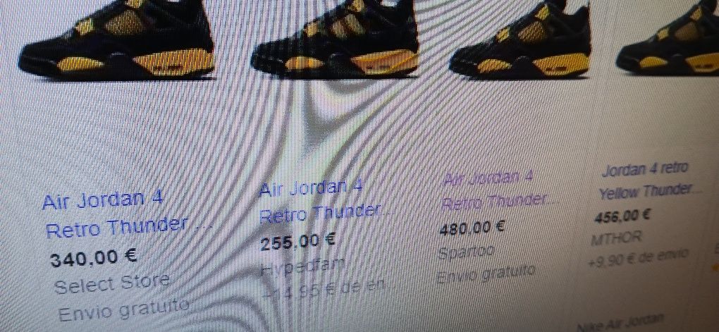 Sapatilhas Novos Air Jordan 4 Retro Thunder  N°47