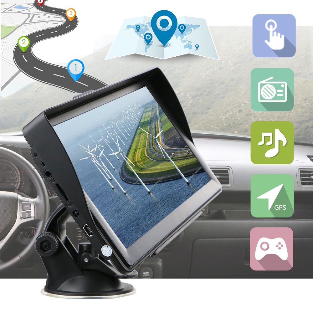 Navegador 7 polegadas GPS automóvel Touch 8GB suporta Mp4 NOVO