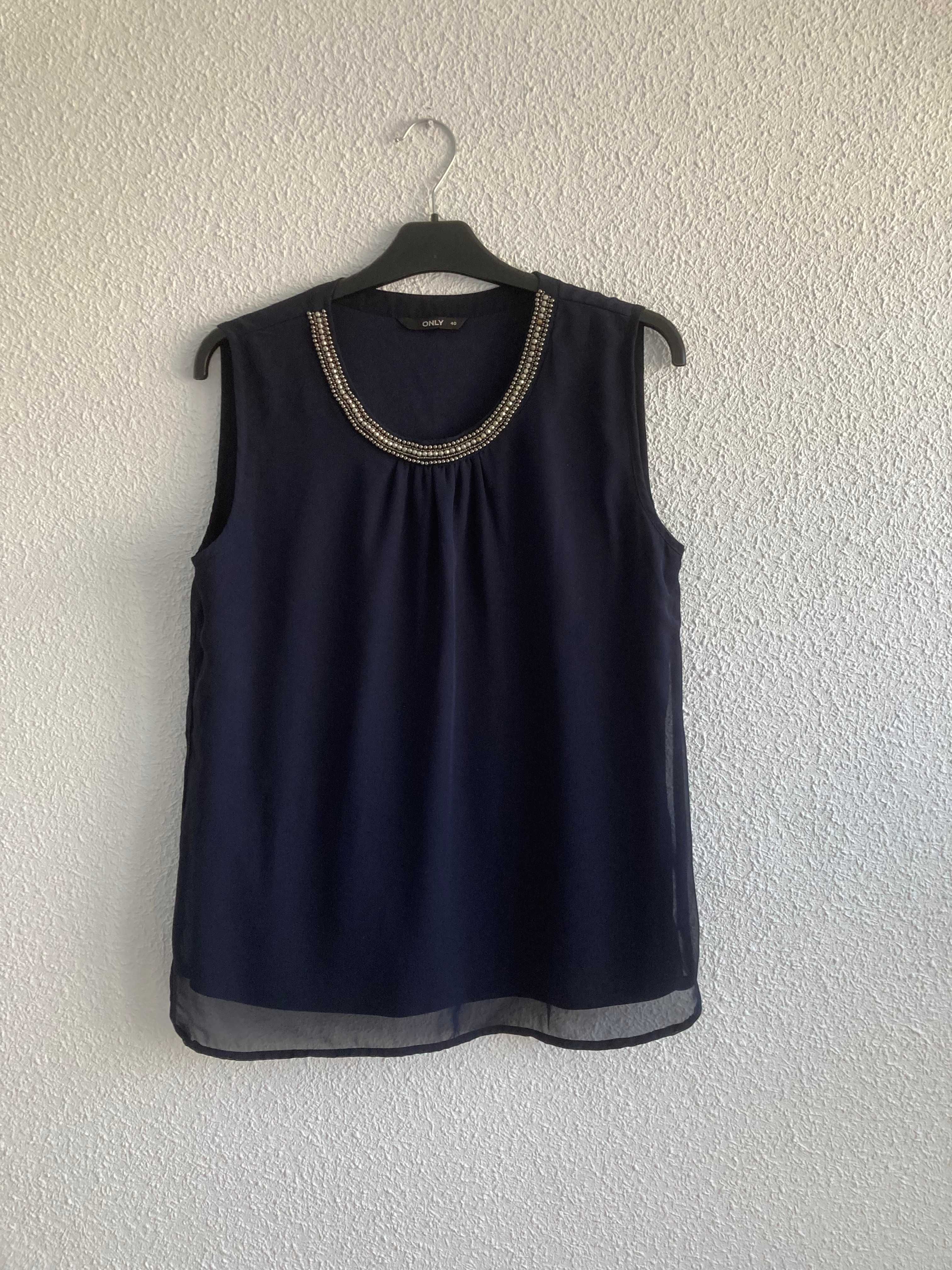 elegancka bluzka w kolorze granatu ONLY roz. 40