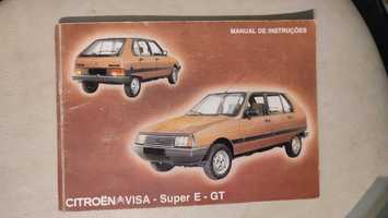 Manual de Instruções antigo Citroen Visa Super E-GT