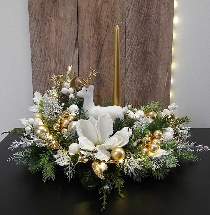 Stroik bożonarodzeniowy świąteczny na stół, kominek, komodę