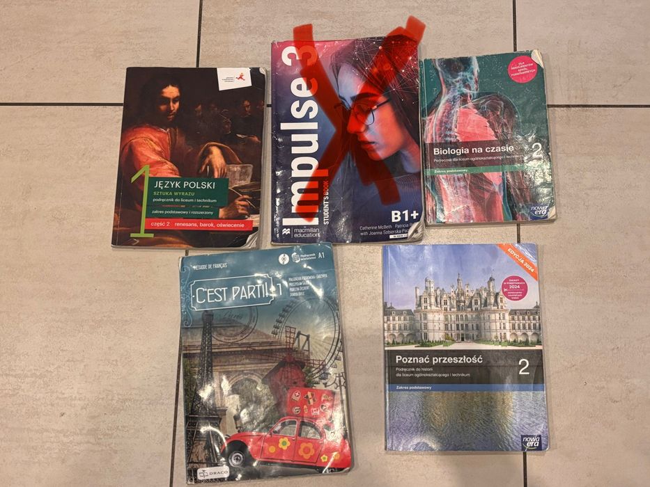 Książki do liceum / technikum Polski historia biologia francuski