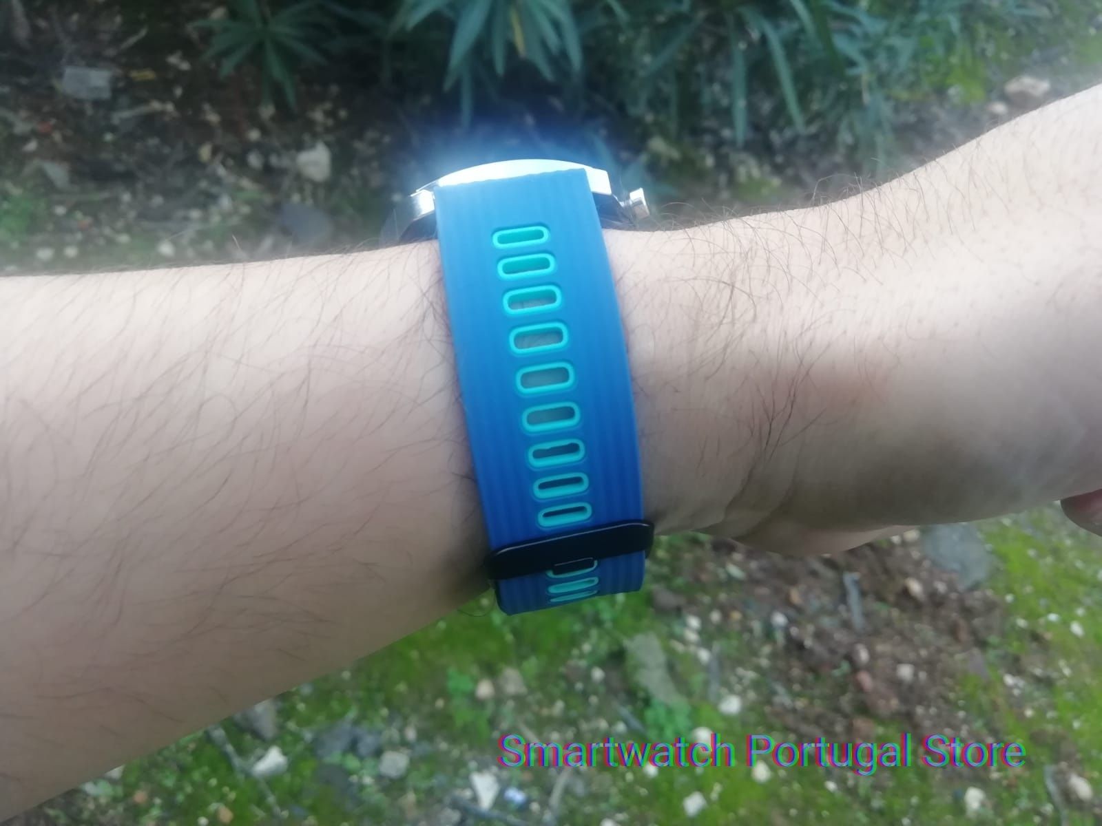 Bracelete 22mm em silicone (Nova) Azul e Verde