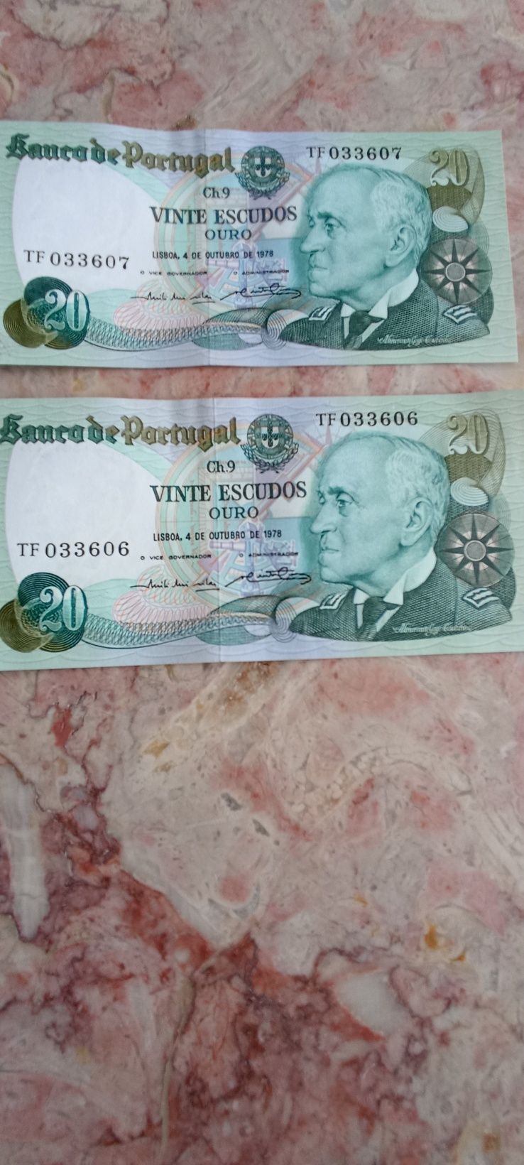 Nota antiga 20$00 Banco de Portugal