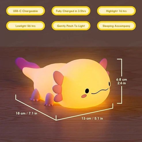 Luz noturna fofa em forma de Axolotl 
Luz noturna fofa de Axolotl
Luz