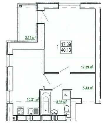 ЖК Гидропарк! Продам 1 комн. квартиру в новострое РА