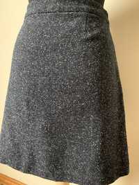 Spódnica mini z tweedu Tommy Hilfiger szaro- granatowa R. 38/40