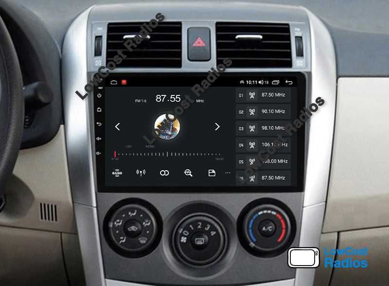 Auto Rádio 9' TOYOTA COROLLA (2007 a 2013) | GPS ANDROID BT USB WIFI