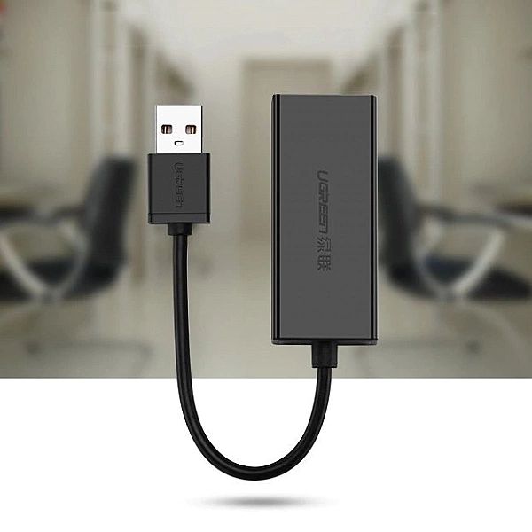 Ugreen zewnętrzna karta sieciowa RJ45 - USB 2.0/100 Mbps Ethernet czar