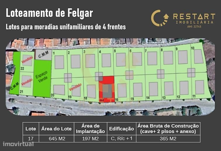 Vendo Lote para construção de moradia unifamiliar em Loteamento aprov