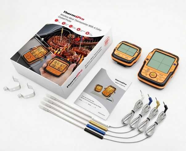 Termometro de Churrasqueira 4 Sondas Carnes no Ponto Wireless