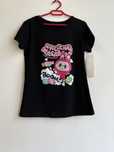 T-shirt dziewczęcy labubu czarny bawełna