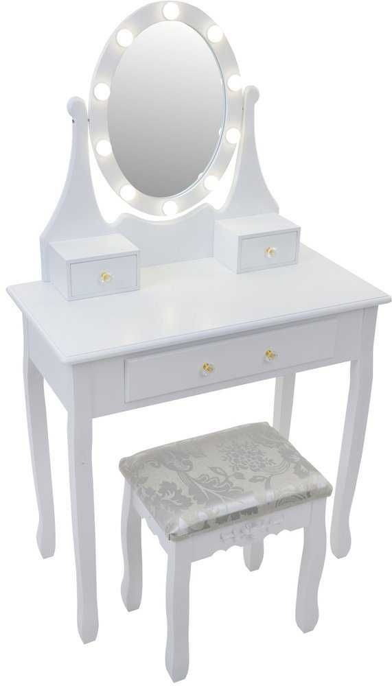 Toaletka kosmetyczna zabawka z lustrem LED i taboretem