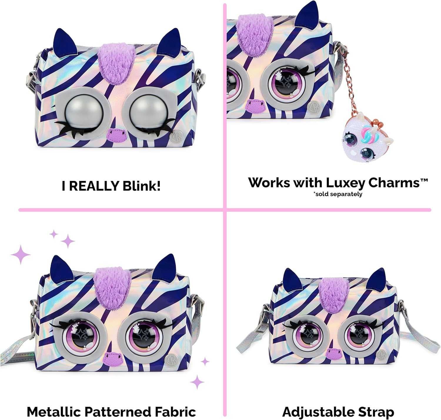 Інтерактивна сумочка Зебра Purse Pets Metallic Mood Rebel Stripez