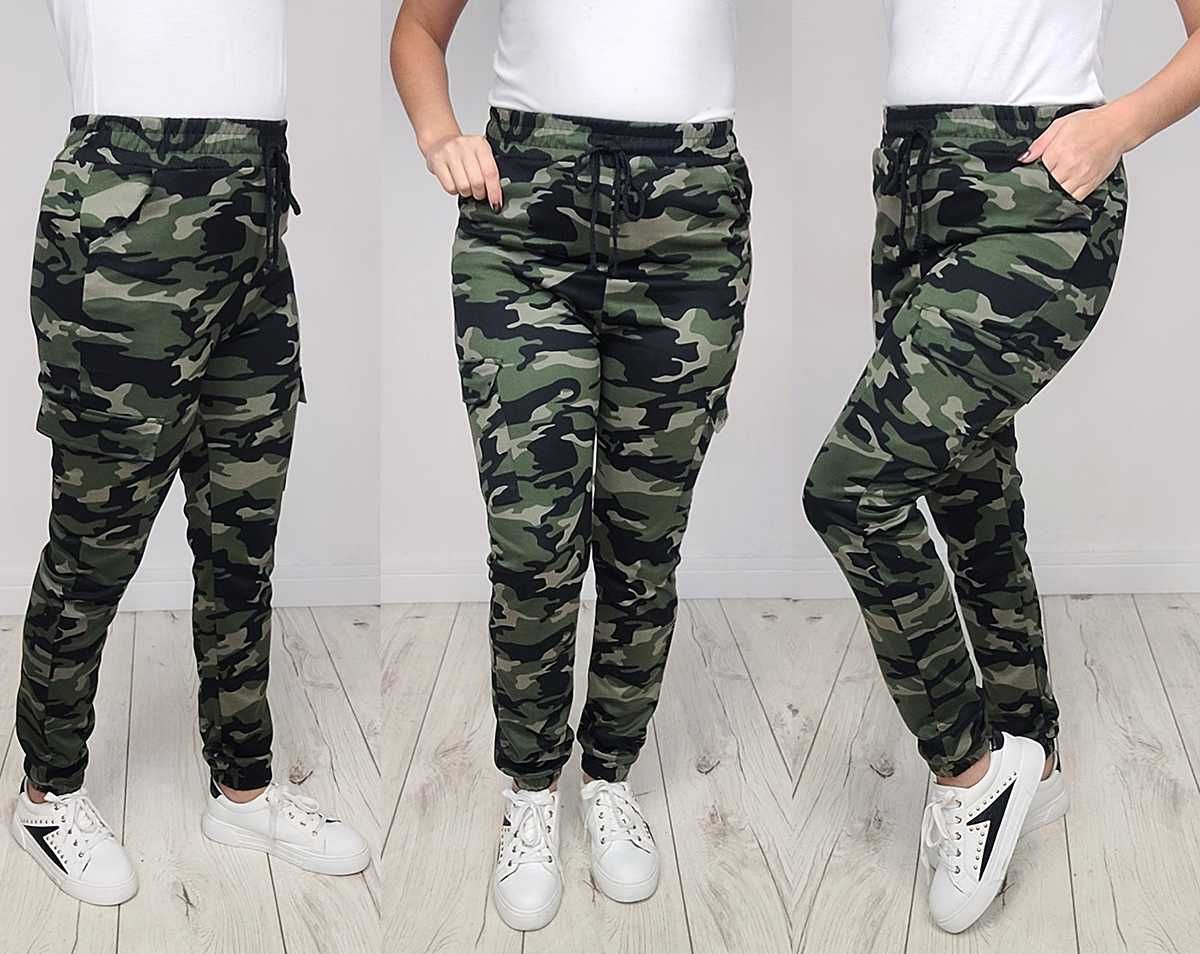 3 KOLORY MORO Spodnie BOJÓWKI CARGO damskie dresy L/XL