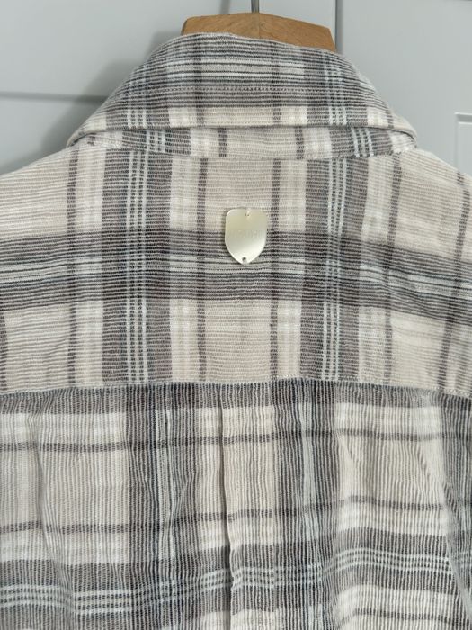 Koszula męska Rage Age by Czapul w kratę szara beżowa w prążek kratkę