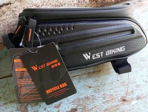 Uchwyt rowerowy na telefon skawa torba rowerowa poj 1,5L West Biking